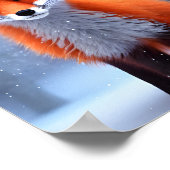 かわいいベビーレッドキツネインザスノー ポスター (角)