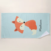 かわいいベビーレッドキツネ ビーチタオル (正面)