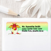 かわいいベビーレッドドラゴンインエッグ差出人住所ラベル ラベル (インサイチュ)