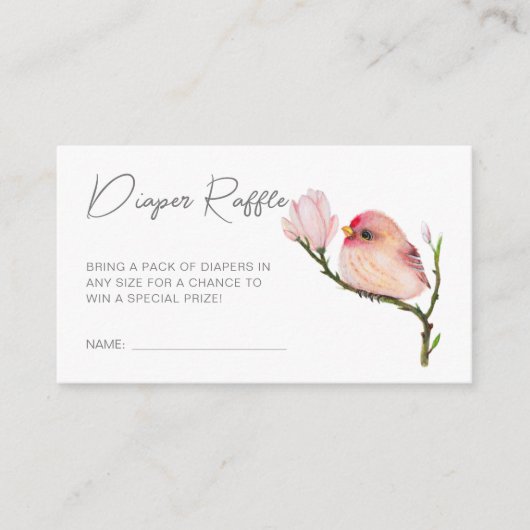 かわいいベビーレッドポールバードベイビーシャワー エンクロージャーカード (正面)