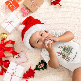 かわいいベビーロバとクリスマスツリー、カスタマイズ可能 ベビーTシャツ