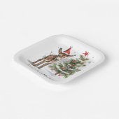 かわいいベビーロバとクリスマスツリー、カスタマイズ可能 ペーパープレート (傾斜あり)