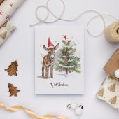かわいいベビーロバとクリスマスツリー、カスタマイズ可能 ポストカード