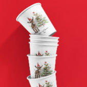 かわいいベビーロバとクリスマスツリー、カスタマイズ可能 紙コップ