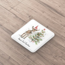 かわいいベビーロバとクリスマスツリー、カスタマイズ可能