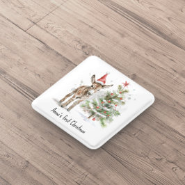 かわいいベビーロバとクリスマスツリー、カスタマイズ可能 缶バッジ