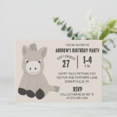 かわいいベビーロバ誕生日パーティーの招待状 招待状 (スタンド正面)