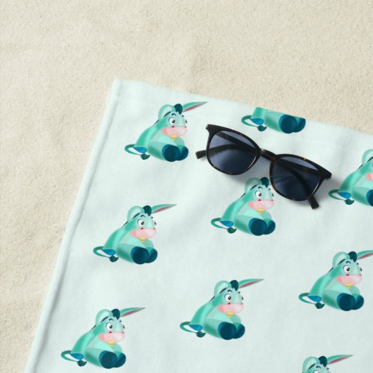 かわいいベビーロバ ビーチタオル (インサイチュ)