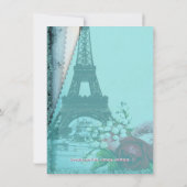 かわいいベビーヴィンテージパリベビーシャワー 招待状 (裏面)