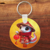 かわいいベビー中国のスネーク新年モノグラムRK1 キーホルダー (正面)