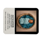 かわいいベビー乳児生まれたばかりの写真誕生パーソナライズ マグネット (横)