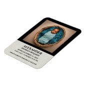 かわいいベビー乳児生まれたばかりの写真誕生パーソナライズ マグネット (左側)