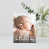 かわいいベビー写真と誕生Stat ポストカード (スタンド正面)