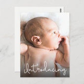 かわいいベビー写真と誕生Stat ポストカード (正面/裏面)
