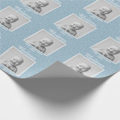 かわいいベビー写真パーソナライズされたと名前ラッピングパップ ラッピングペーパー (角)