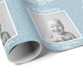 かわいいベビー写真パーソナライズされたと名前ラッピングパップ ラッピングペーパー (ロールコーナー)