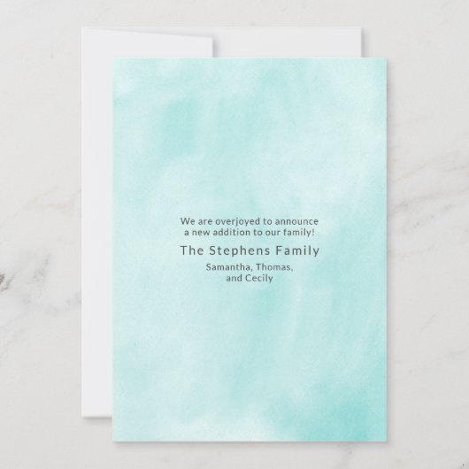 かわいいベビー写真誕生のお知らせ 案内状 (裏面)