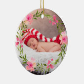 かわいいベビー初めてのクリスマスカスタムの写真 セラミックオーナメント (右)