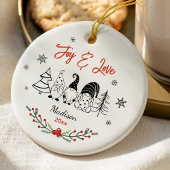 かわいいベビー初めてのクリスマス白黒格言ツリー セラミックオーナメント