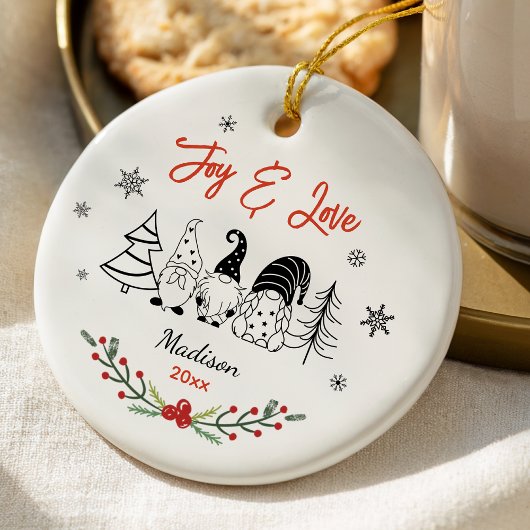 かわいいベビー初めてのクリスマス白黒格言ツリー セラミックオーナメント