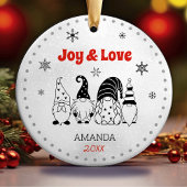 かわいいベビー初めてのクリスマス白黒格言 セラミックオーナメント