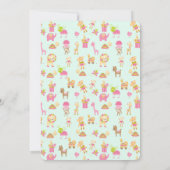 かわいいベビー動物パターン セーブザデート (裏面)