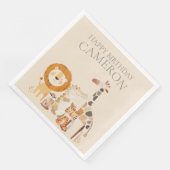 かわいいベビー動物園の動物名前をカスタムするベージュ (コーナー)