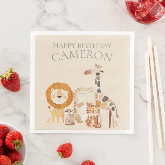 かわいいベビー動物園の動物名前をカスタムするベージュ (インサイチュ)