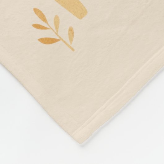 かわいいベビー動物園の動物名前をカスタムするベージュ フリースブランケット (角)