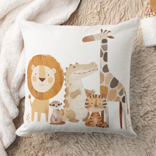 かわいいベビー動物園の動物 クッション (ブランケット)