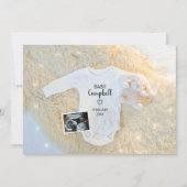 かわいいベビー名超音波デジタル写真妊娠 案内状 (正面)