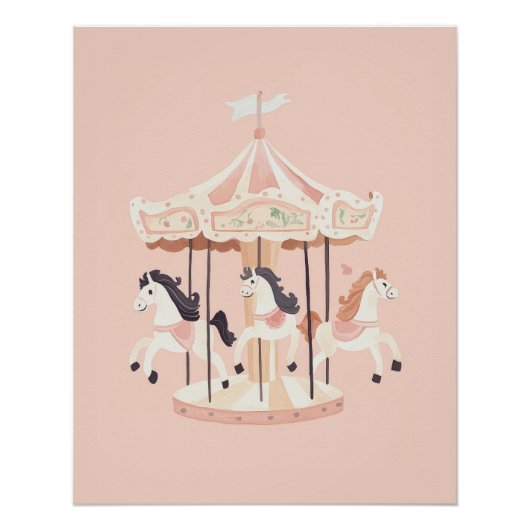 かわいいベビー壁アート、子供部屋の装飾 ピンク ポスター (正面)