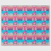 かわいいベビー外の冷たいクリスマスパステル ラッピングペーパー (フラット)