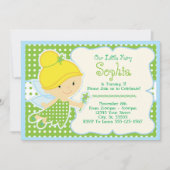 かわいいベビー妖精バースデーパーティ招待状 招待状 (正面)