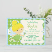 かわいいベビー妖精バースデーパーティ招待状 招待状 (スタンド正面)