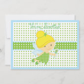 かわいいベビー妖精バースデーパーティ招待状 招待状 (裏面)