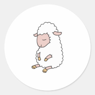 かわいいベビー子羊 ラウンドシール