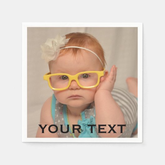 かわいいベビー家族の写真 スタンダードカクテルナプキン (正面)