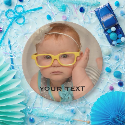 かわいいベビー家族の写真 ペーパープレート (パーティー)