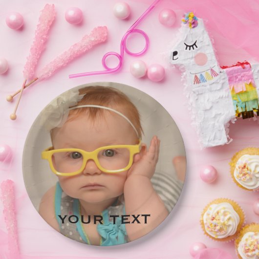 かわいいベビー家族の写真 ペーパープレート (パーティー)