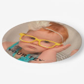 かわいいベビー家族の写真 ペーパープレート (アングル)