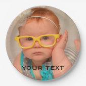 かわいいベビー家族の写真 ペーパープレート (正面)