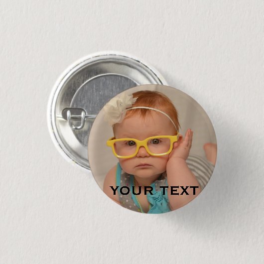 かわいいベビー家族の写真 缶バッジ (正面&裏面)