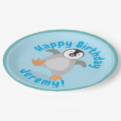 かわいいベビー幸せな皇帝ペンギン漫画 ペーパープレート (アングル)