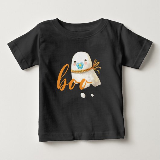 かわいいベビー幽霊おしゃぶりブー ベビーTシャツ (正面)