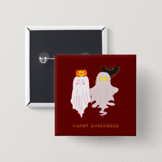 かわいいベビー幽霊ハロウィンボタン 缶バッジ (正面&裏面)