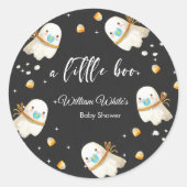 かわいいベビー幽霊ハロウィーン秋ベビーシャワー ラウンドシール (正面)