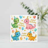 かわいいベビー恐竜のバースデーカー子供へド! シーズンカード (スタンド正面)