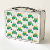 かわいいベビー恐竜の卵ごみトラック戻る2学校 メタルランチボックス (裏面)