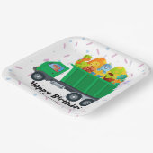 かわいいベビー恐竜の卵ごみトラック誕生日部 ペーパープレート (傾斜あり)